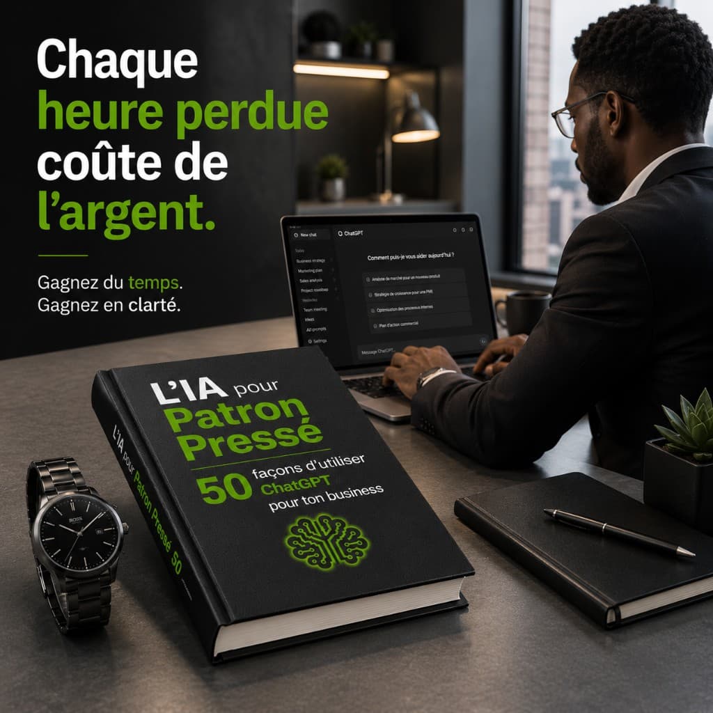 L’IA pour Patron Pressé : 50 façons concrètes d’utiliser ChatGPT pour ton business, contenu inclus